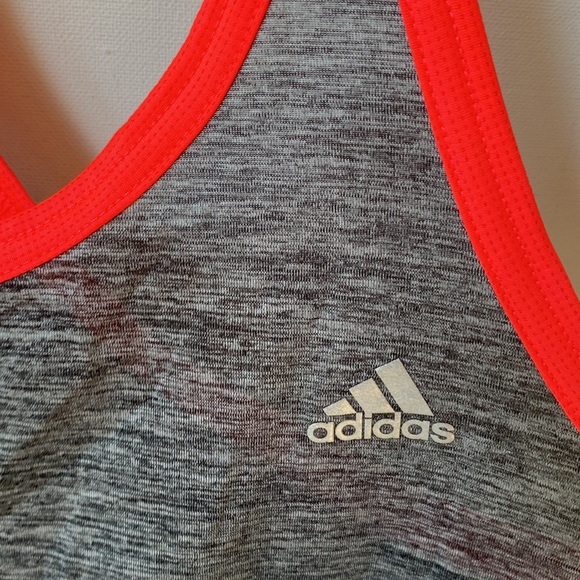 Adidas climalite Racerback Running Tank, Size L, Gray with coral trim, NWOT - Picture 5 of 10